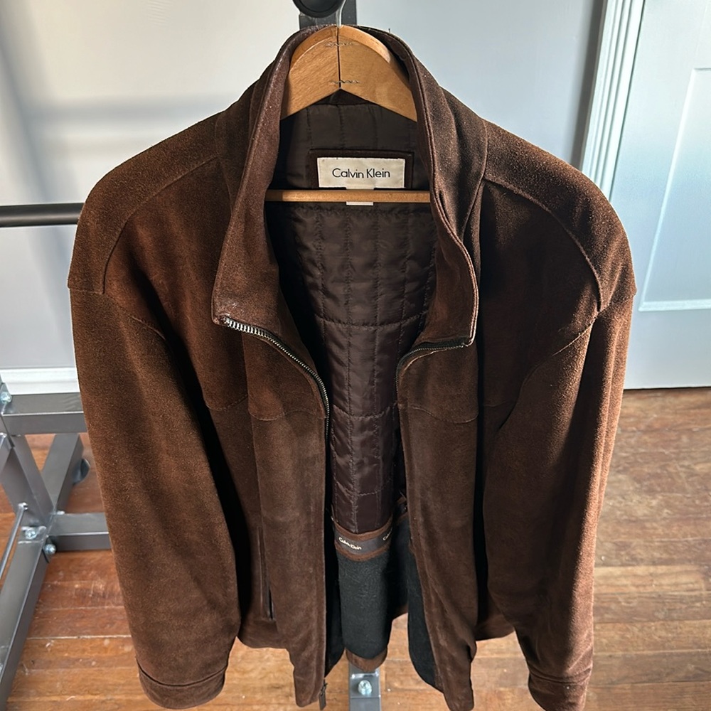 Calvin Klein brown suede jacket vintage 2005